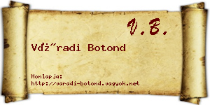 Váradi Botond névjegykártya